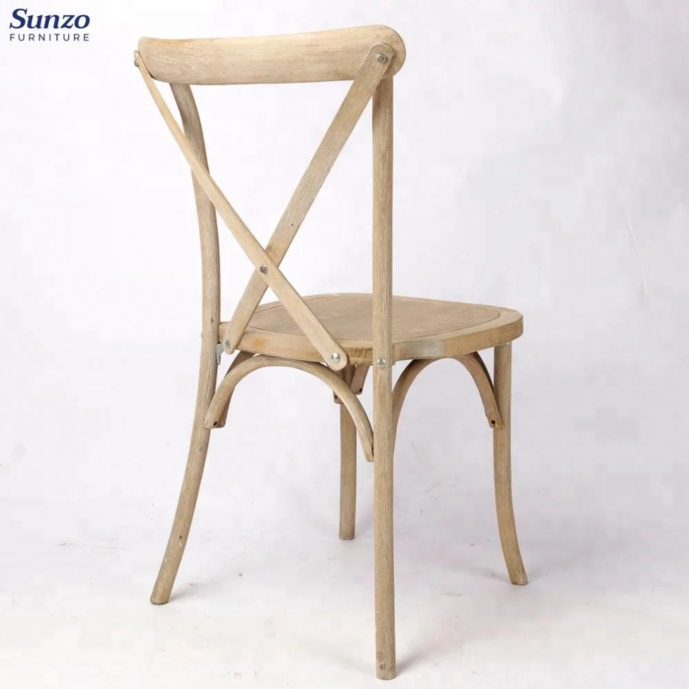 Stackable wholesale bistro dining rental wedding cross back wood chair dining chair