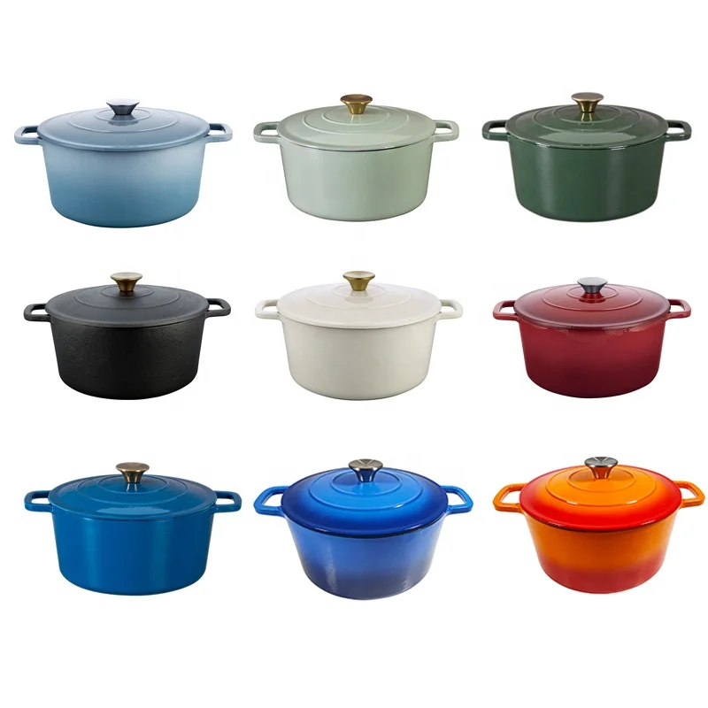 Enamel Cooking Pot Cookware Set 5L Enamel Cast Iron Cookware Set Purple For Making Bread