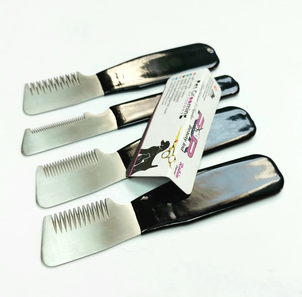 Rgill Scissors High Quality Stainless Steel With Grip Handle Stripping Knives for Terriers Carding knife Pet combs