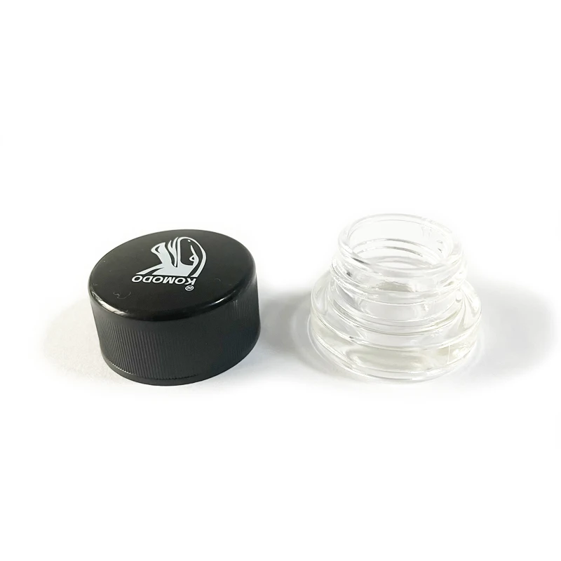 Wholesale 5ml Factory OEM Logo Luxury White Glass Round Medical Cream Jar Black Cap With CRC Lid