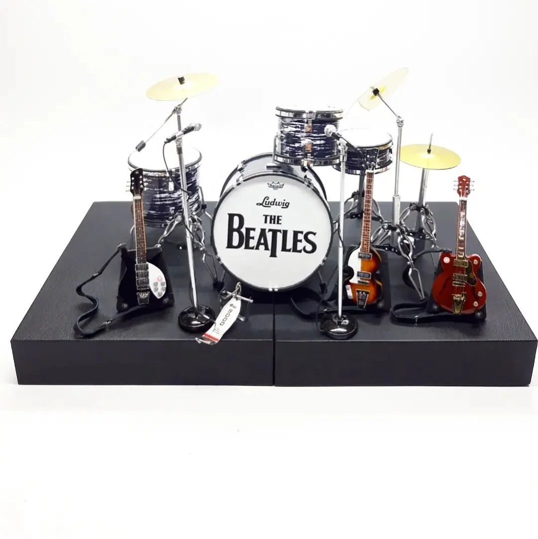 Miniature Guitar And Drum uk the beatle  Design | Miniature guitar Free Exclusive Box Use Stage For Action Figure