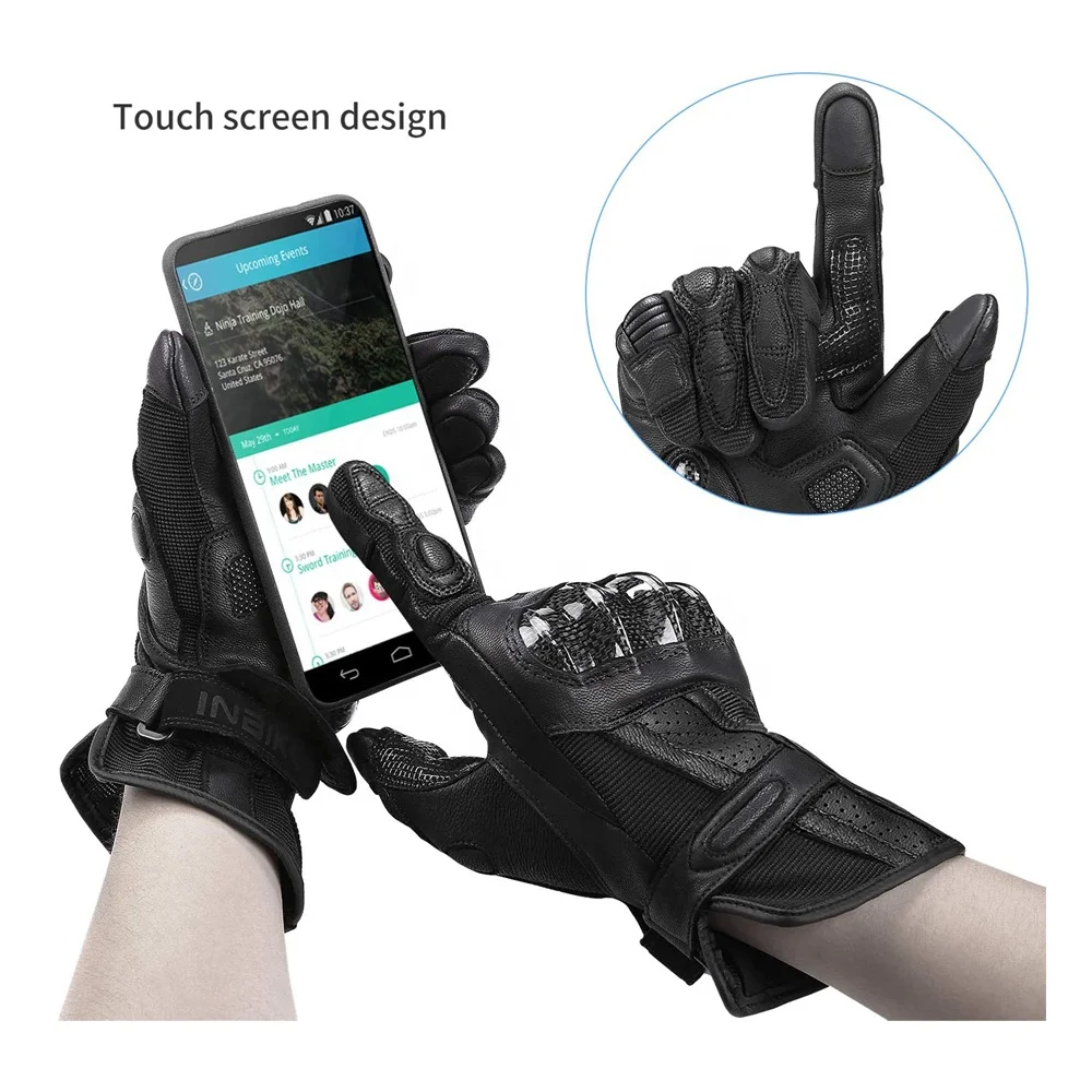 Best Quality Custom Protective Leather Motorcycle warm glove waterproof touch screen winter riding biker motorbike racing gloves