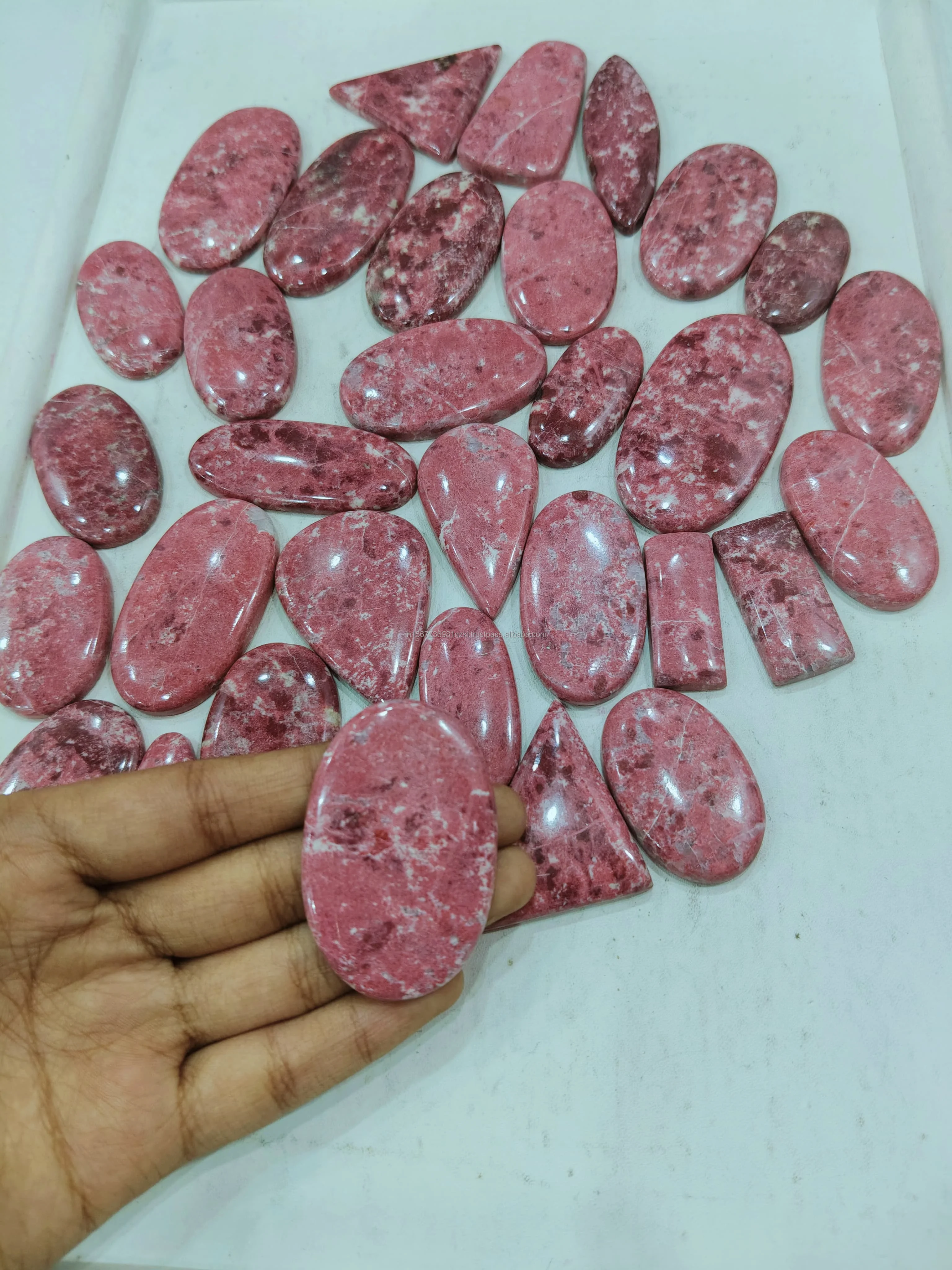 Natural Thulite Gemstone Cabochon Lot Pink Zoisite for Jewelry Making Thulite Pairs Gemstones Thulite Hand Made Making Jewelry