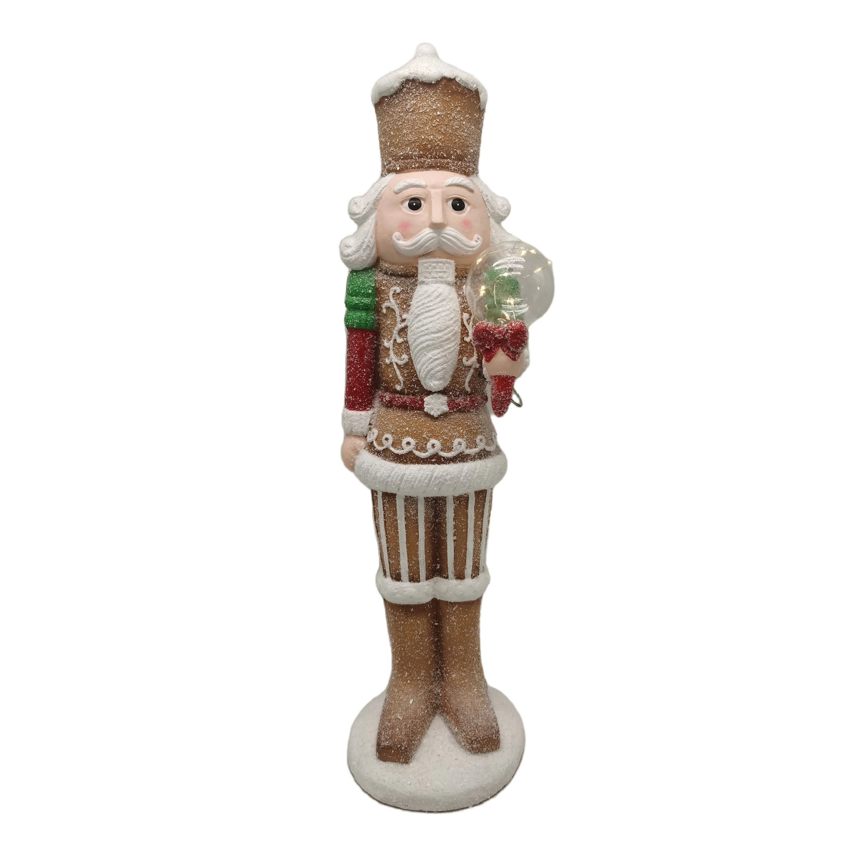 MGO Polystone polyresola, рождественские пряники, Щелкунчик, солдат со светодиодным аккумулятором 3 * AAA