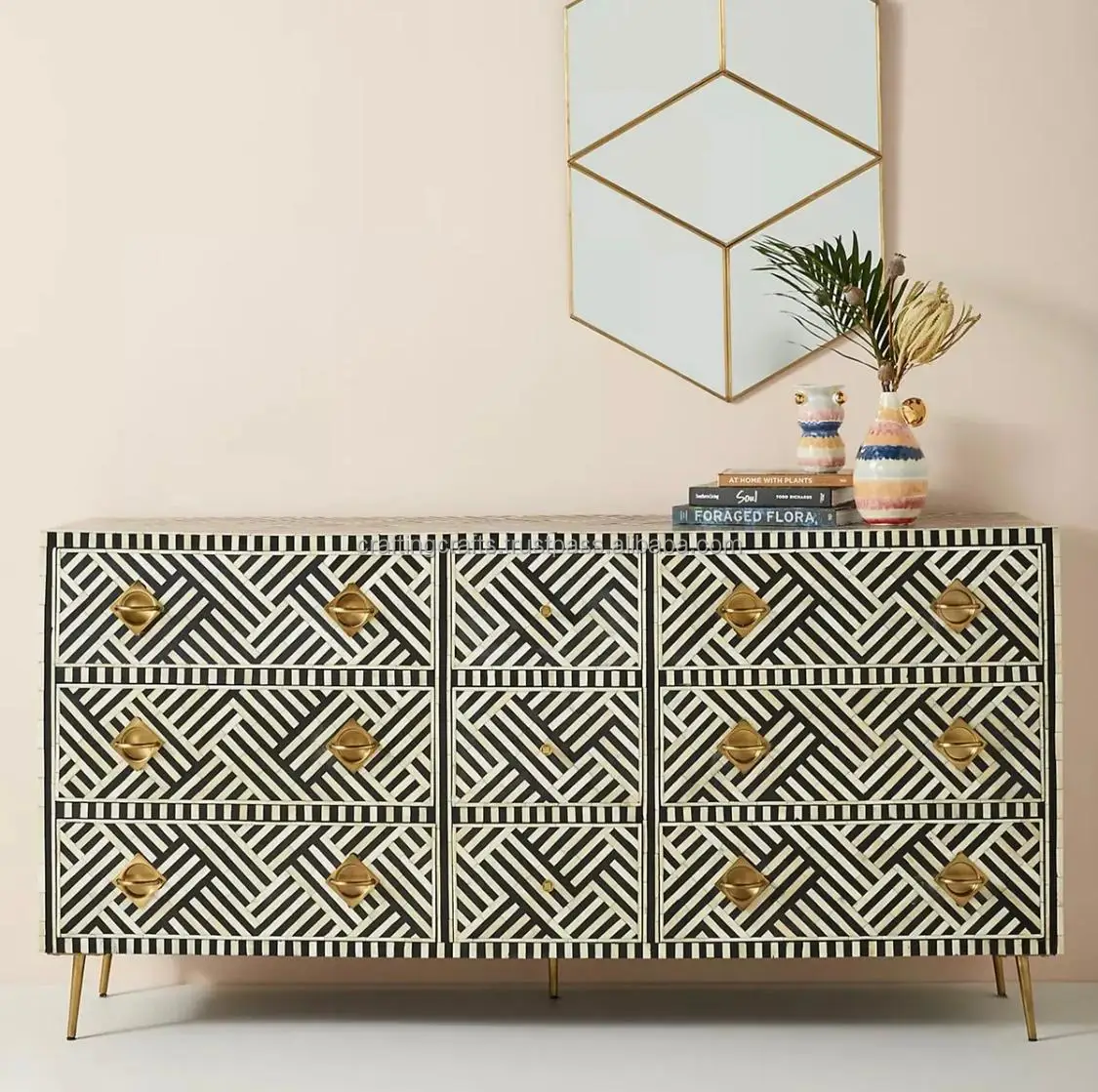 chest of drawers high quality bone inlay chest of drawers of bedroom from India luxury ottoman furniture for sale
