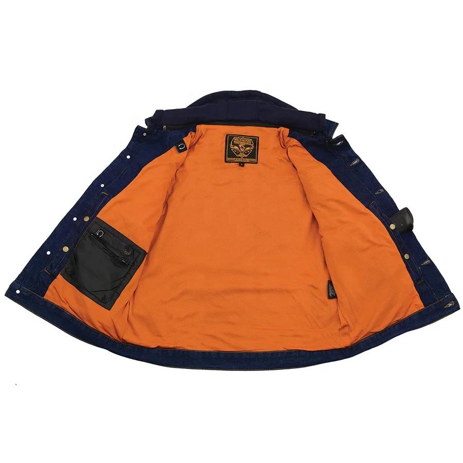 Оптовая продажа Новое поступление 2021 Мужская джинсовая толстовка куртка с карманами для оружия логотипом на заказ