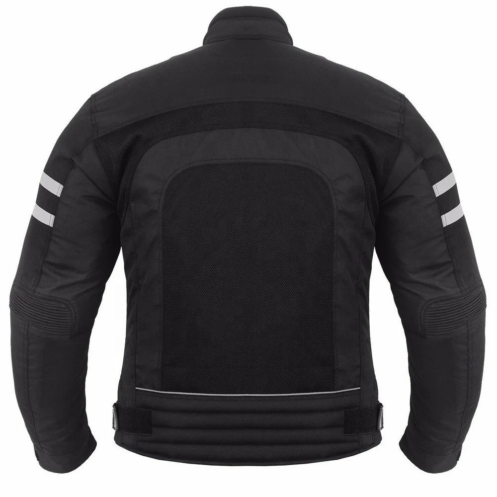 oem black cordura textile motorcycle jacket comfortable season biker racing jacket touring reflective motorbike clothing