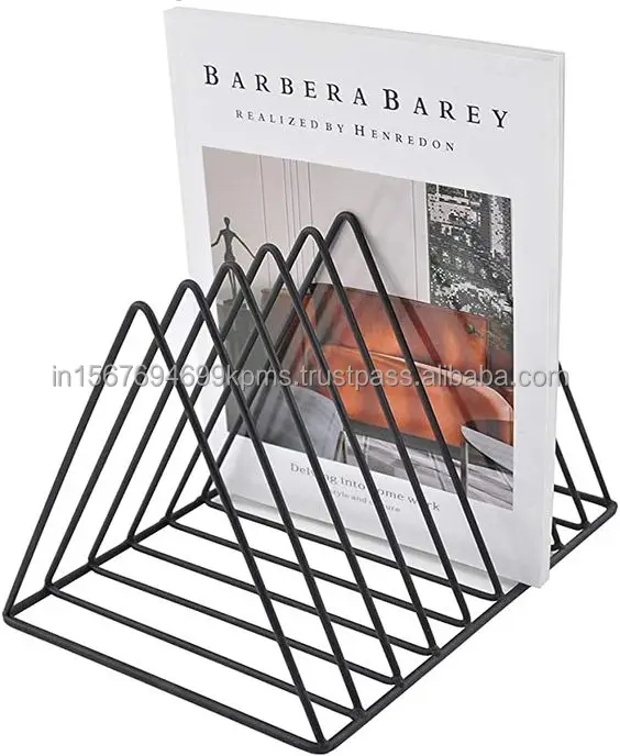 Decorative Metal Books Holder And Rack Gold Plated Amazing Desktop Wire Magazine Stand Marble Display Bookcase & Table Shelve