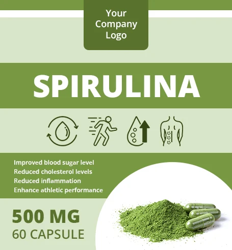 Spirulina Capsules Boost Energy & Immunity Supports Weight Management Manufacturer Direct Supply  Private Label Available