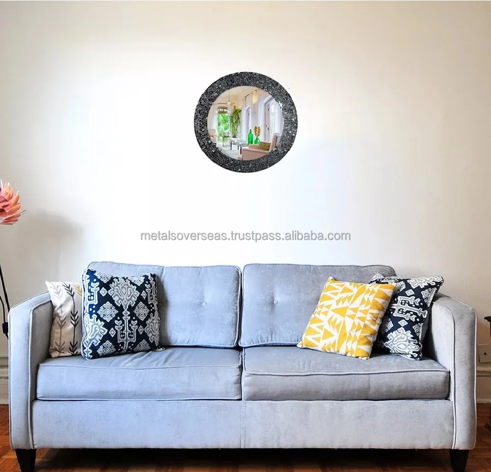 Turquoise Traditional Mosaic Mirror Wall Decorative Popular Beautiful Decor Made by Metal Overseas