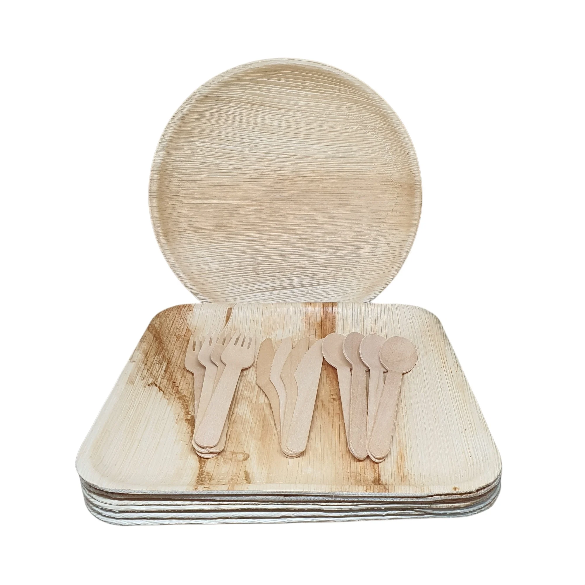 Vietnam Factory Disposable Plate Palm Leaf Plate Decorative Disposable Plates Big Selling Amazon Tray