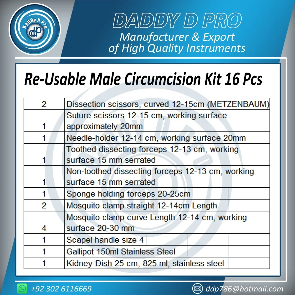 Medical REUSABLE MALE CIRCUMCISION KIT MEDICAL SURGICAL INSTRUMENTS RE-USABLE Stainless Steel  Medical Kit