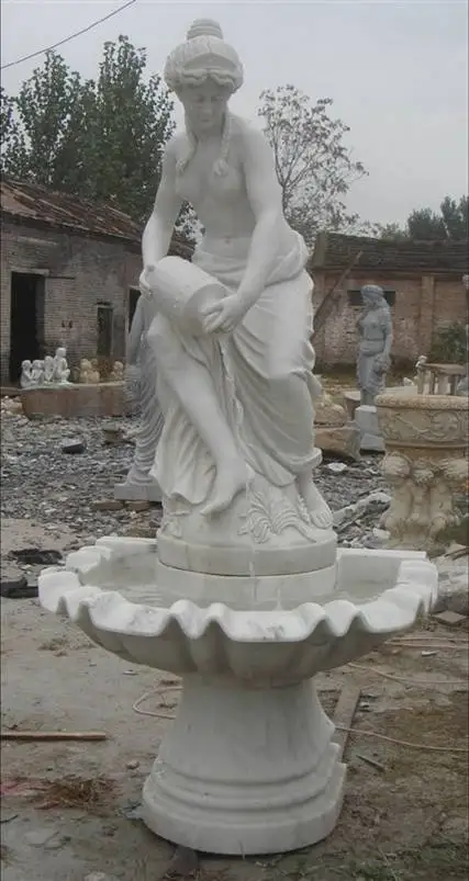 Custom Carved 3-Tier Outdoor White Marble Stone Garden Water Fountain Handmade round Granite Basalt & Sandstone Outdoor Decor