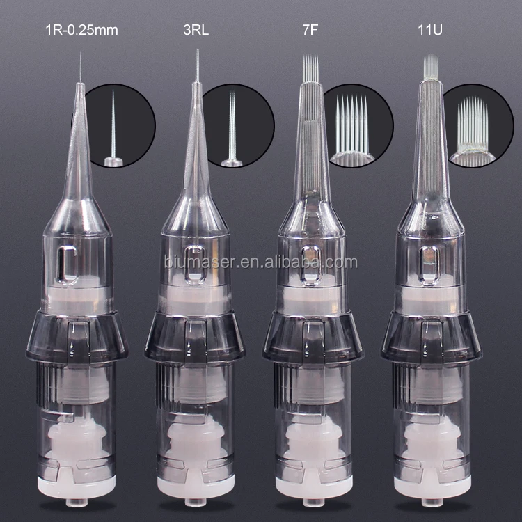 BIOMASER 20PCS/Lot Gray Tattoo Cartridge Needles Disposable Sterile Needle Cartridge for Tattoo Guns
