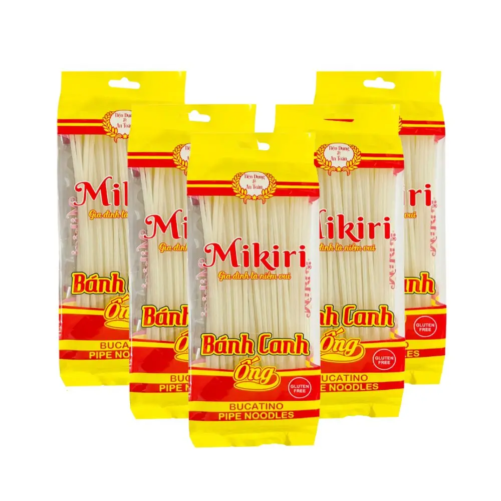 Rice Noodles/ Bucatino Pipe Noodles Brand VietNam Ingredient Natural rice flour 80% Taste Delicious Smooth Date One Years