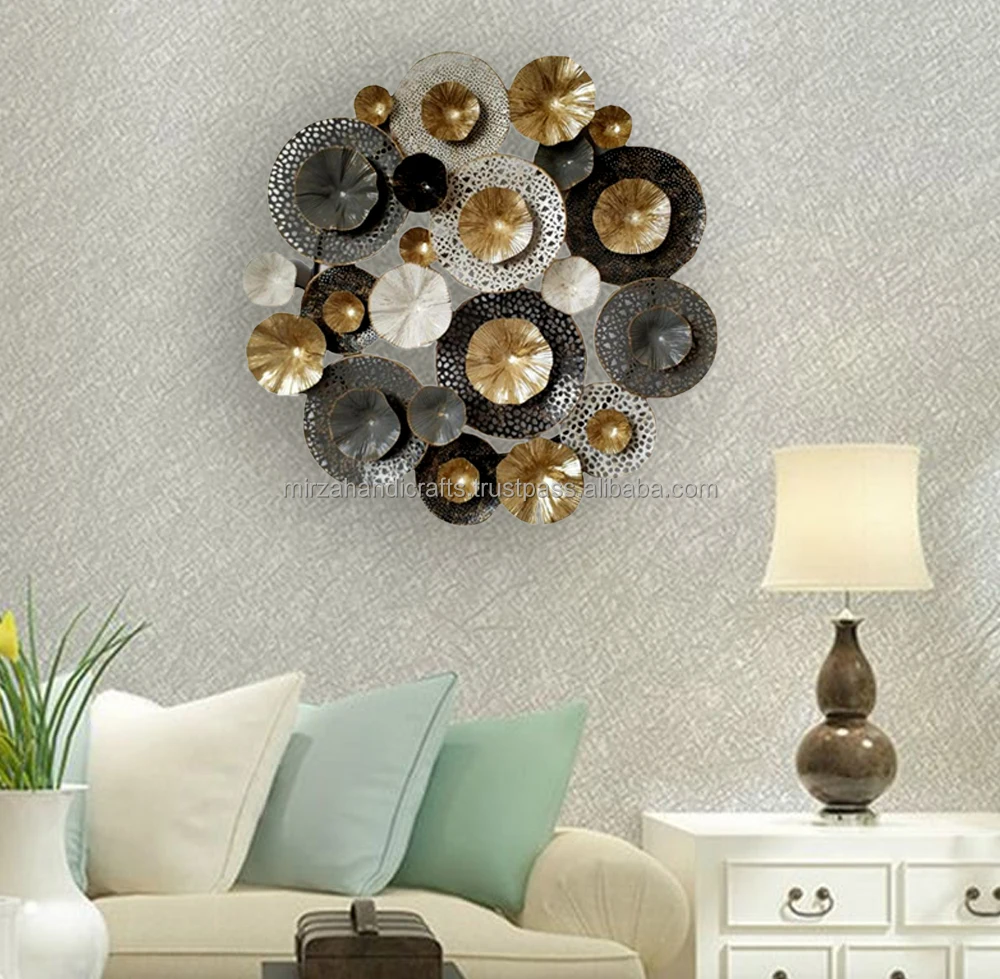 European Luxury Wrought Iron Wall Sticker Craft Home Livingroom Sofa Background Wall Hanging Decoration