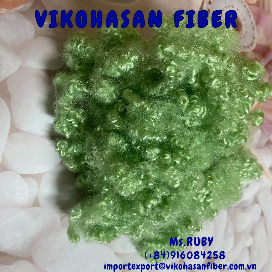 Vikohasan Manufacturer Recycled Green a Grade PSF HCS Hollow Conjugated Siliconized Polyester Low Price for Cushion Quilt Making