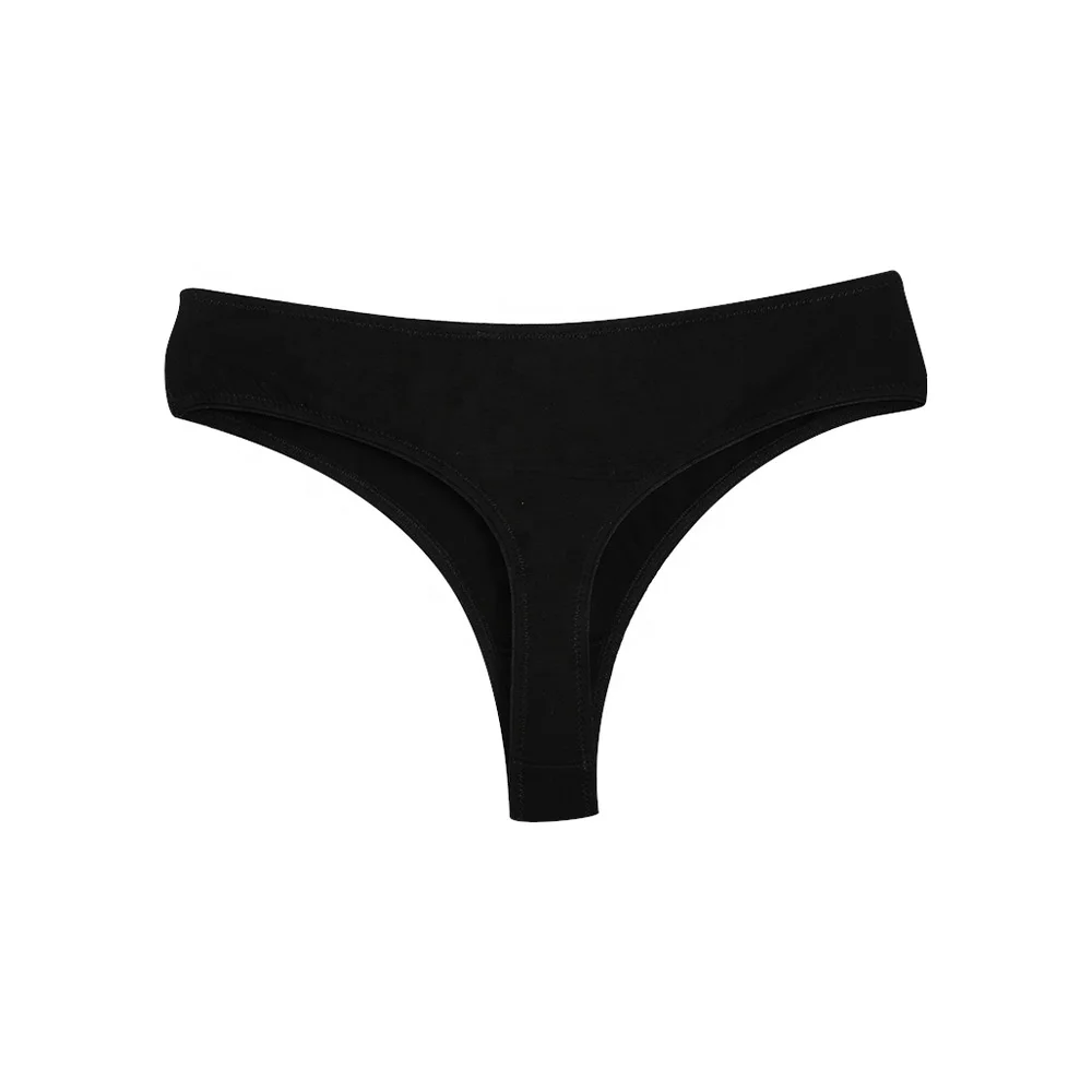 Intiflower P229 Wholesale Teen Girl Thongs Panties High Cut Underwear Lingerie Plain Cotton Thongs