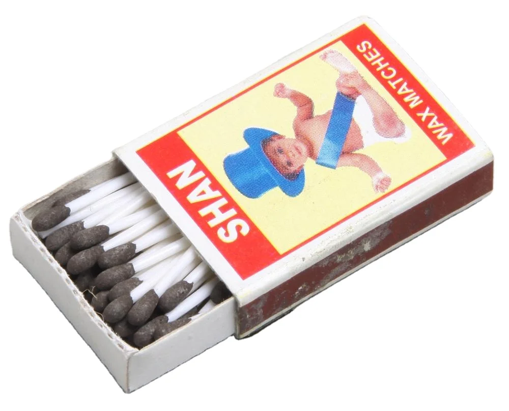 Custom safety wax matches beautiful design 40 x 33 x 12 mm Size match sticks boxes at low market price