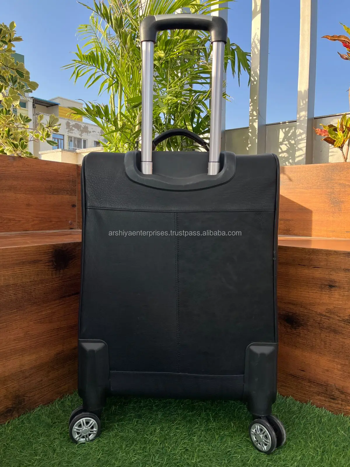 Tooled Leather Travel Trolley Bag for Unisex Hair On Genuine Cow Leather Floral Carry On Luggage Durable Luxury Rolling Suitcase
