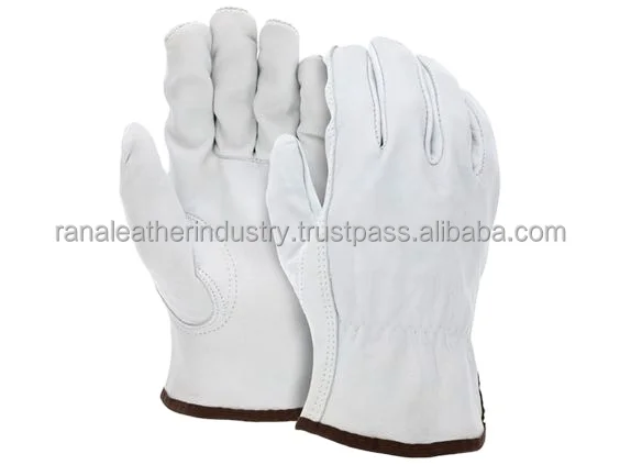 Wholesale Cow Split Mens White Yellow Driving Truck Worker Gloves 10 Inch Cowhide Leather Driver Gloves Safety