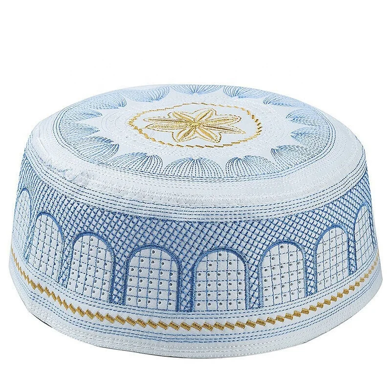 New Style Wholesale Egyptian Bangladesh Arabic Men Embroidery Muslim Prayer Hat Islamic Kufi Hat For Muslim Direct From Factory