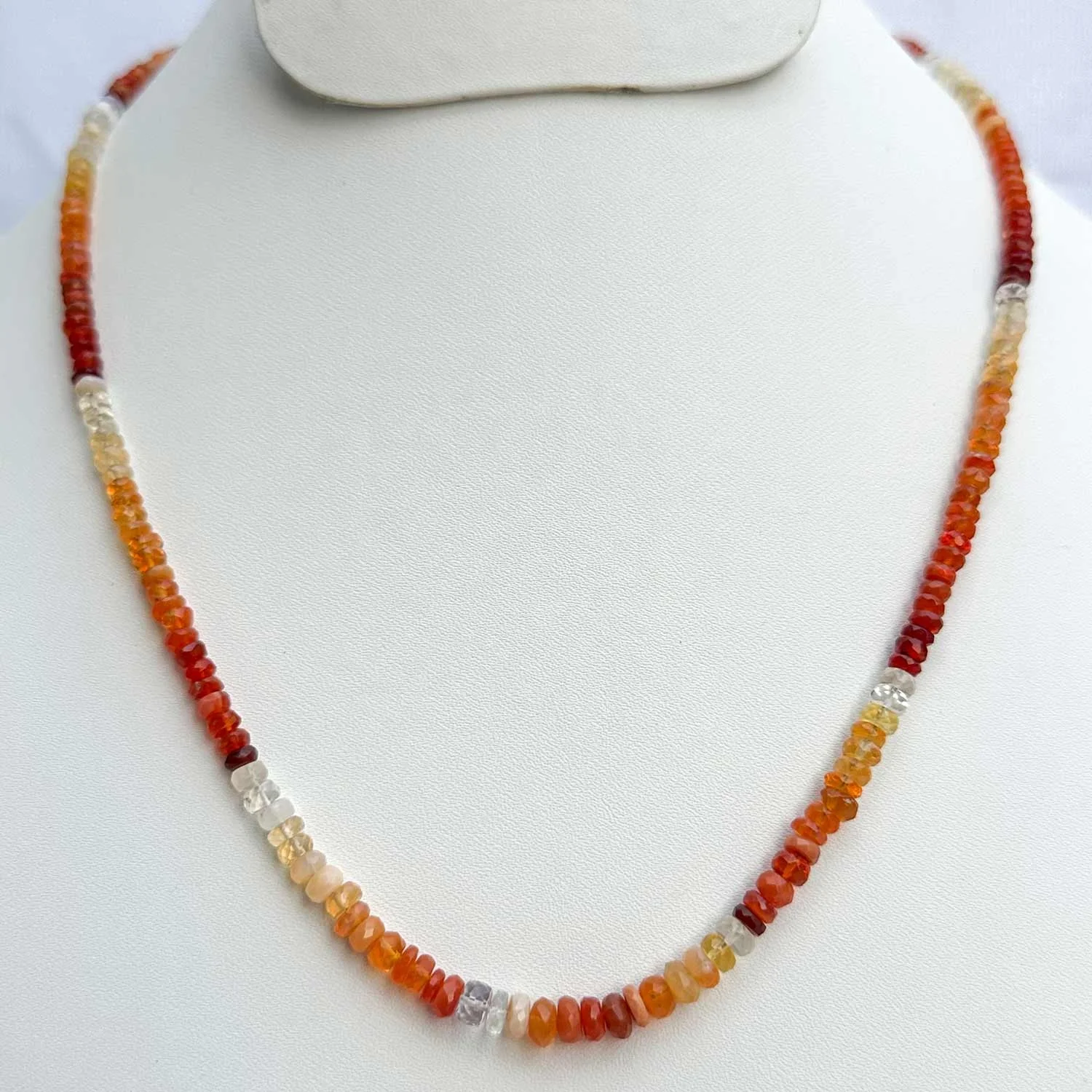 Natural Mexican Opal Beads Necklace Polished Welo Fire Faceted Rondelle Opal Beads AAA Quality Handmade Necklace Jewelry Sale