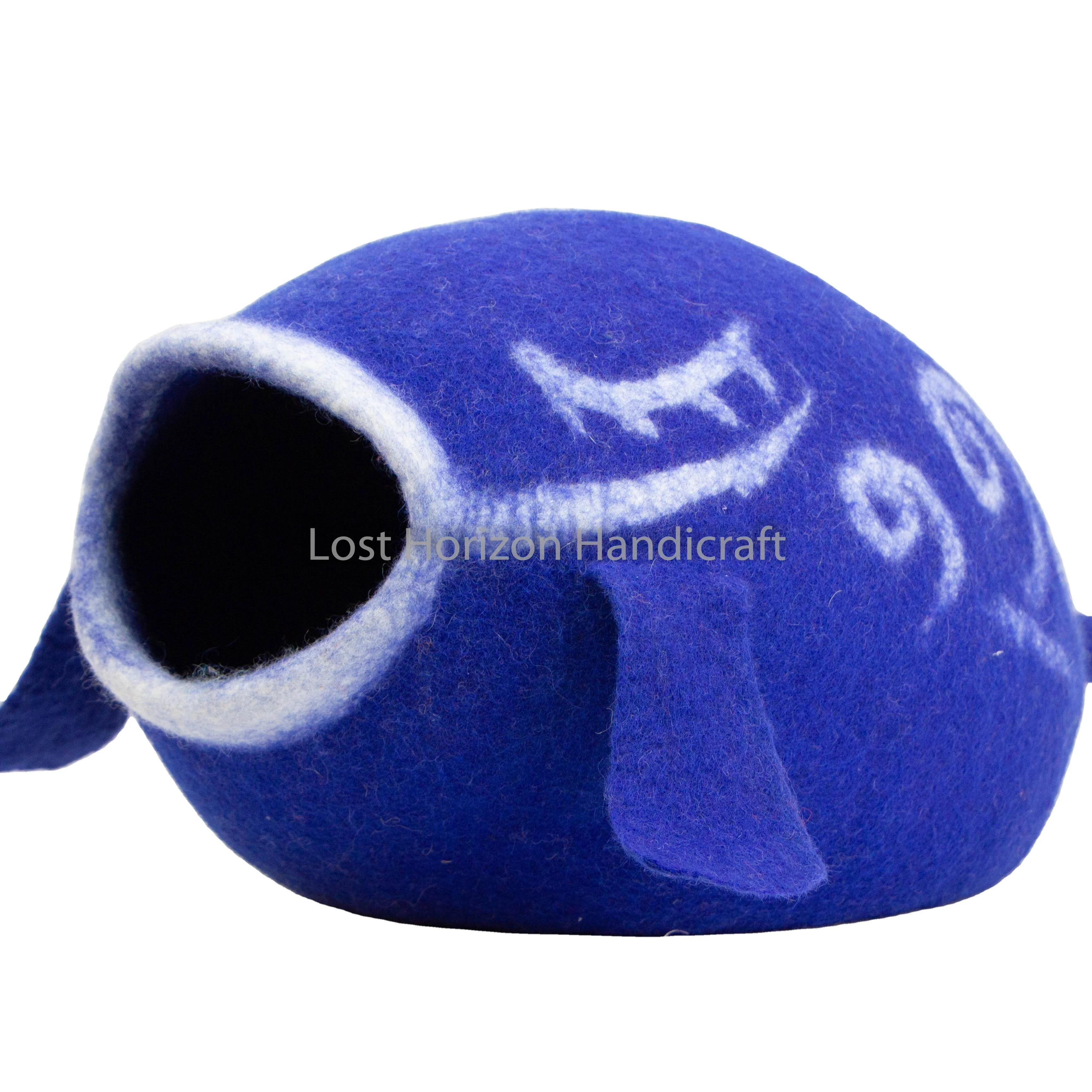 Premium Felt Handmade Wool Cat Cave Bed Ethically Crafted in Nepal Top Quality New Zealand Wool Non Allergic Non-Toxic