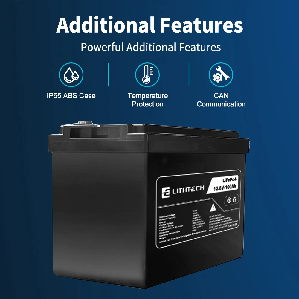 12V 24V 100Ah 200Ah 300Ah Rechargeable Lithium Ion  high/low tempture  protection Pack Deep Cycle LiFePO4 Solar lithium battery