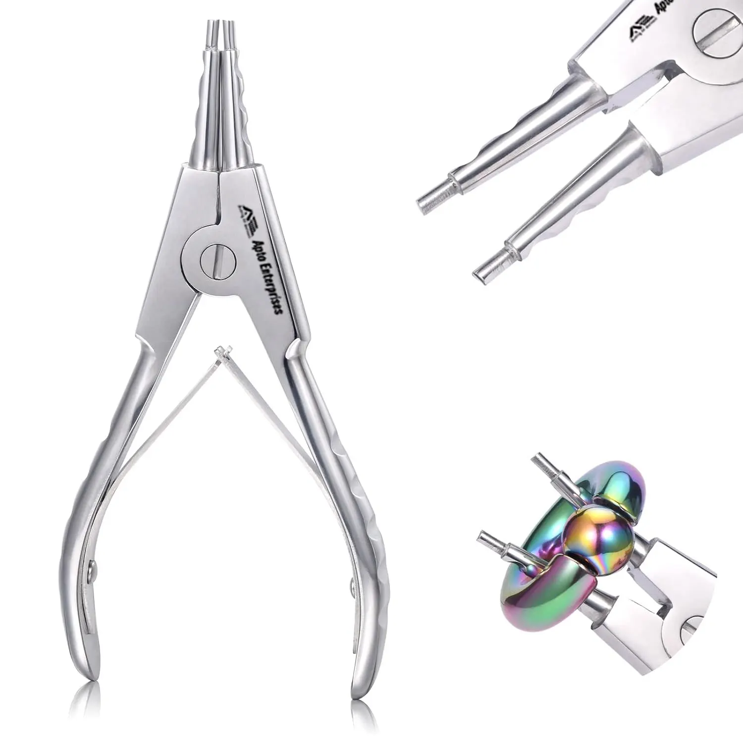 Stainless Steel Body Piercing Plier Bead Capture Ball Ear Nose Lip Navel Tongue And Septum 6 Inches Ring Opening Piercing Plier