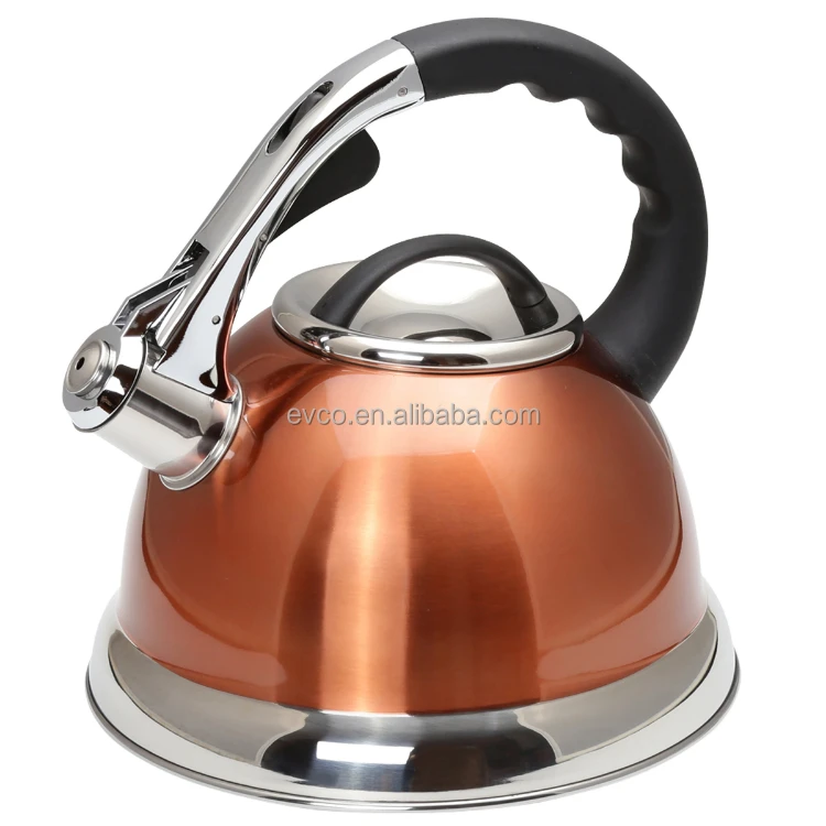 Camille 3.0 Qt. Stainless Steel Stove Top Whistling Tea Kettle Water Kettle Camp Kettle in Copper Color