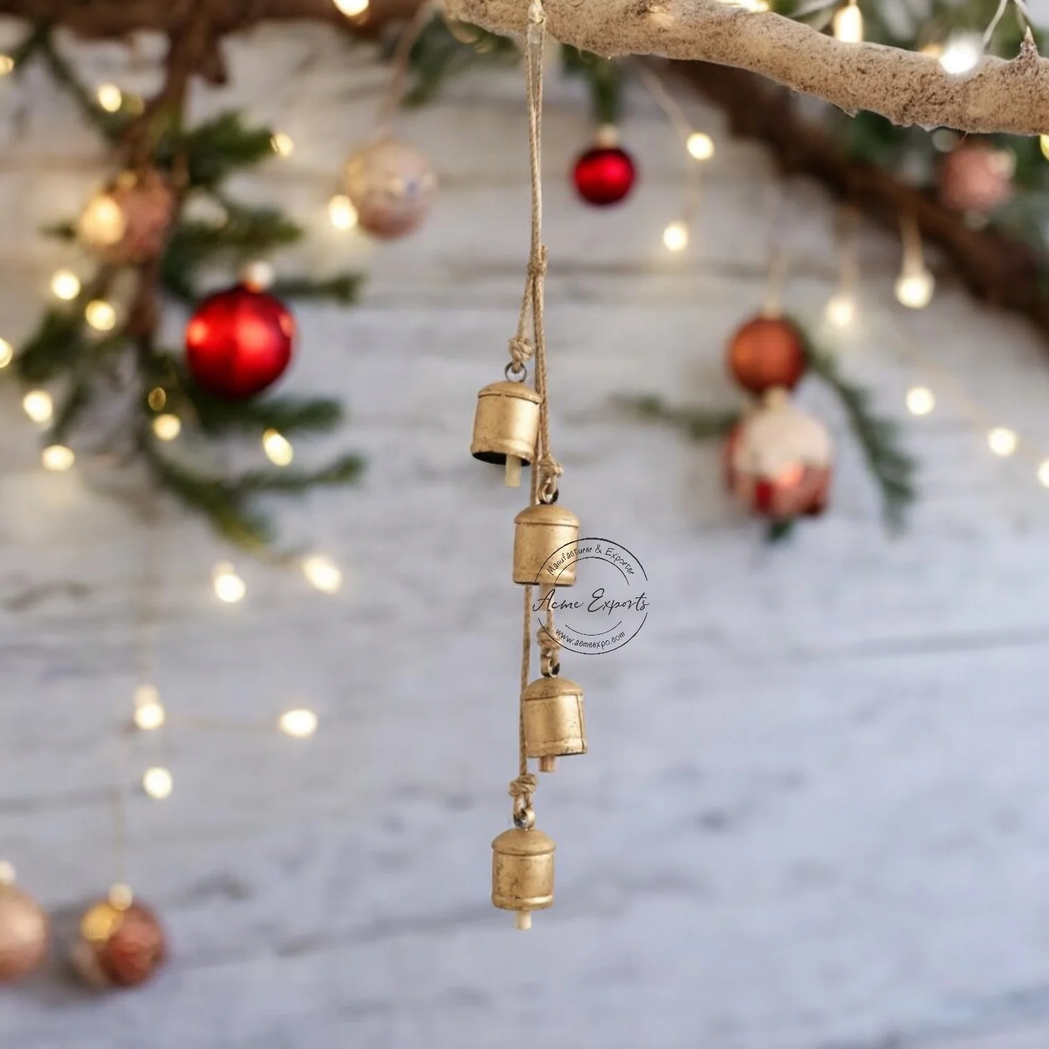 Best quality sleigh bell brass with rustic finished antique church bells mini cow bells for garden decoration