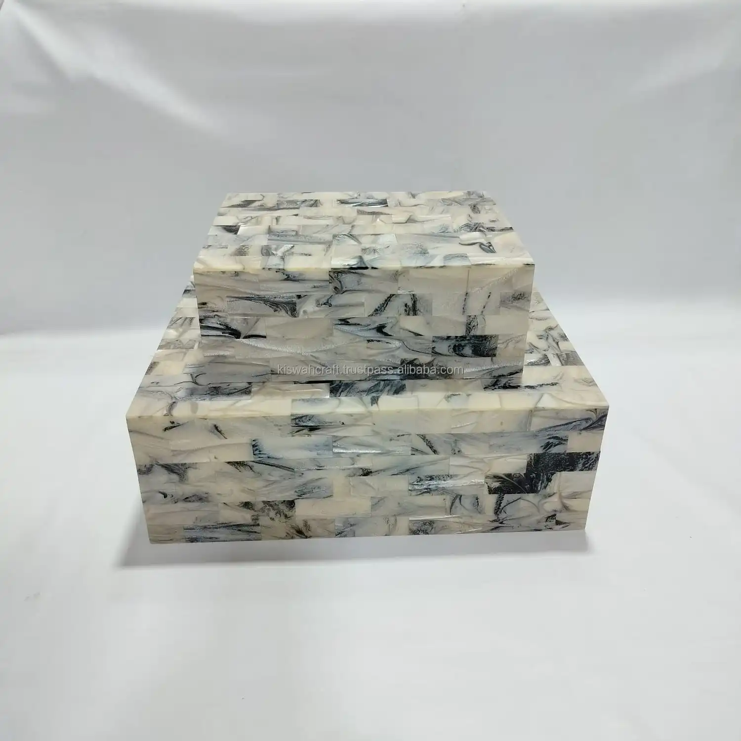 Wholesale Keepsake jewelry organizer Handmade Bone inlay Multi Color Geometric Pattern Storage box Table & Home Decor