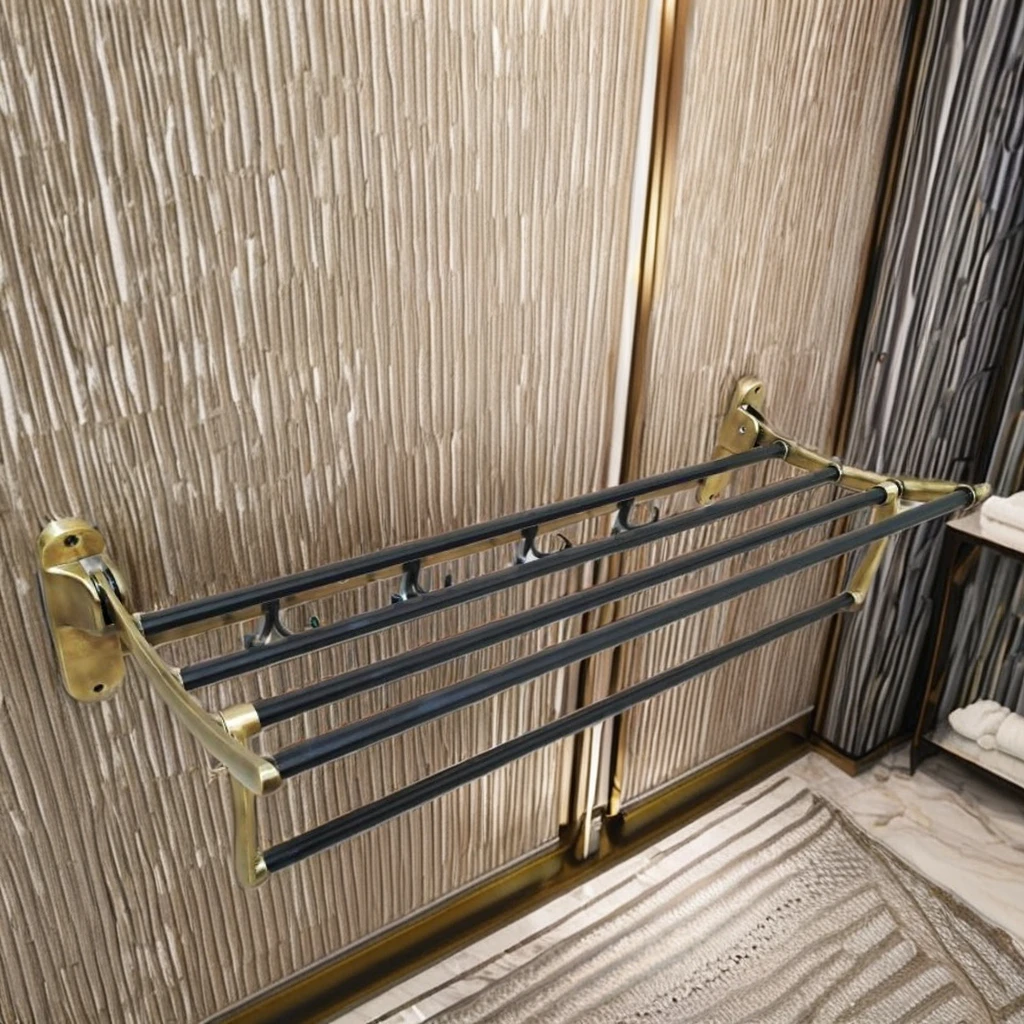 India-Made Premium Design Stainless Steel and Aluminum Bathroom Accessories Modern Home Towel Hanger With Brushed Finish