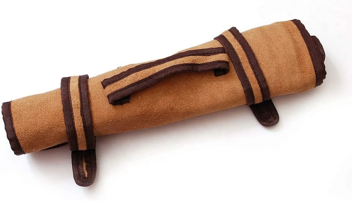 Handmade Damascus chef knives 6 Pcs  Complete set  Leather Sheath Bone handle