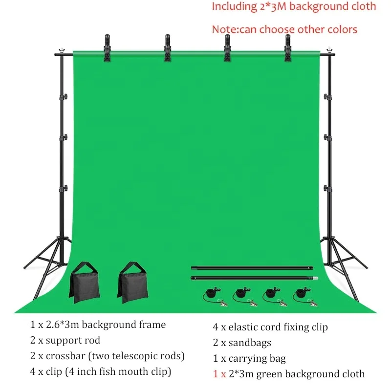 Junnx ODM 1.8*2m Photography Background Polyester White Red Blue Black Background Cloth Props Photo Studio Green Screen