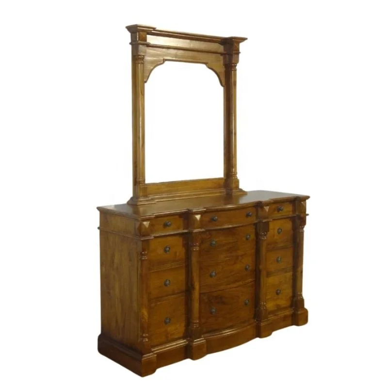 Four Posters Bedroom Furniture Set Made From Indonesia Solid Teak Wood for European Style Home and Hotel Bedroom Furniture