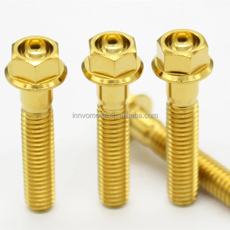 M6 Gr5 Titanium Bolt M6 M8 M10 Motorcycle Titanium Hex Flange Bolt