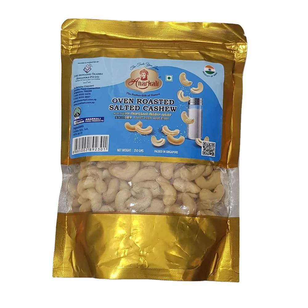 
 Оптовая цена, 250 г жареные соленые орехи кешью в духовке от бренда Anarkali  