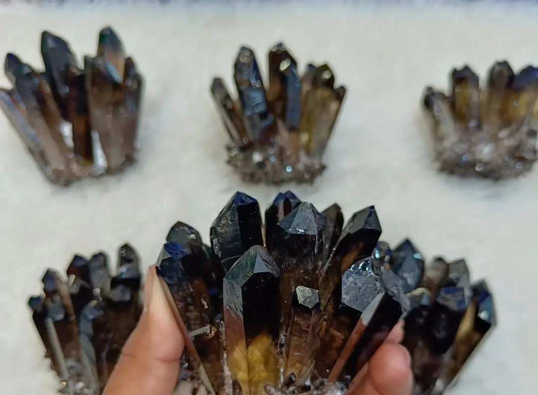 Smokey quartz crystal  Cluster Raw  Grade A raw Cluster Brazil Natural  Healing Crystal Energy crystal  energy  raw Stone