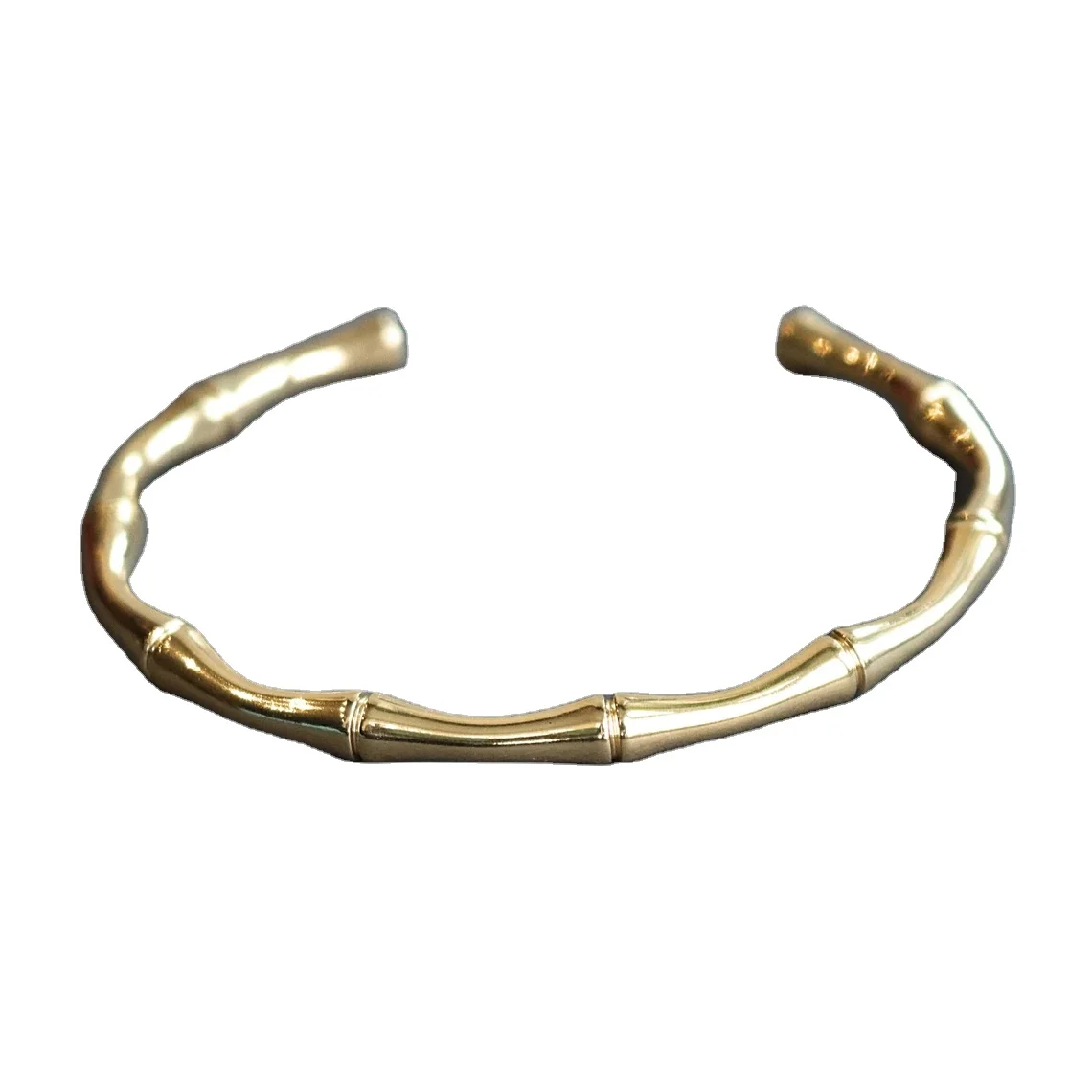 HOYA Exquisite and versatile bamboo cuff stainless steel gold bracelet natural style jewelry holiday birthday gift