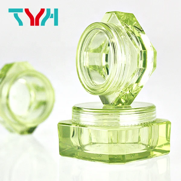 10ml PS Transparent Octagon Plastic Cosmetics Makeup Glitter Powder Jar Pot With Round Screw Cap Lid (BMB10)