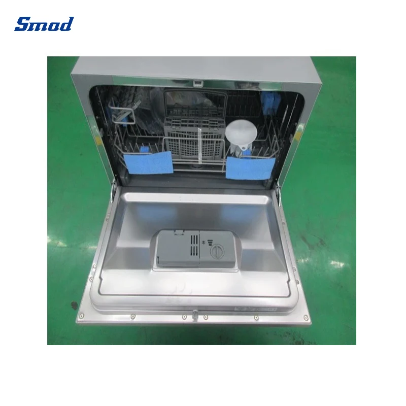 8 Settings Button Control Low Noise Residual Heat Drying Energy-saving Household Electric Countertop Dishwasher for DDD08-55BM