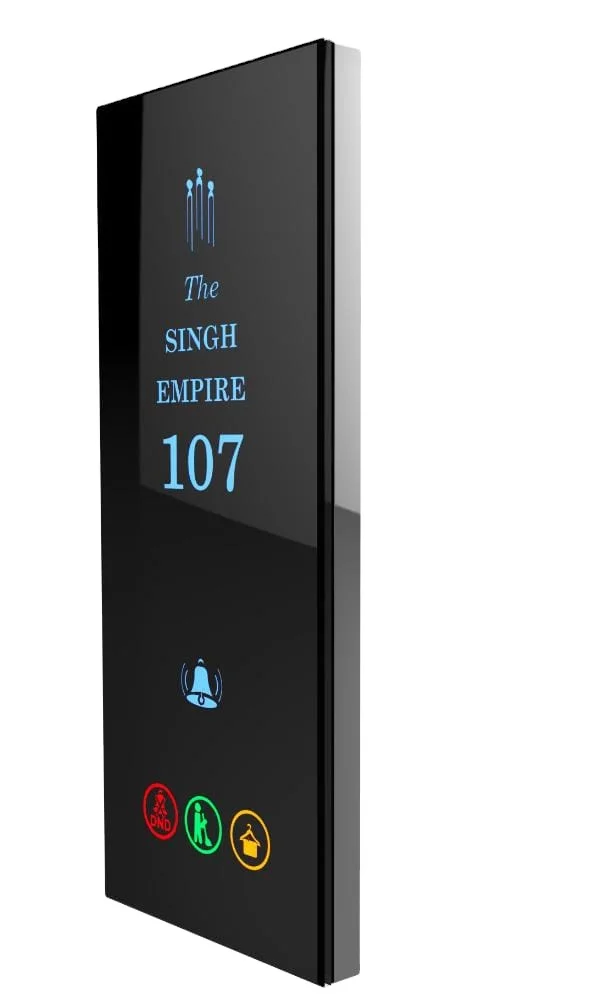 Customized Hotel Doorplate Touch Switch DND MUR Laundry Doorbell LOGO Room Number Sign Electronic Tempered glass LED Doorplate