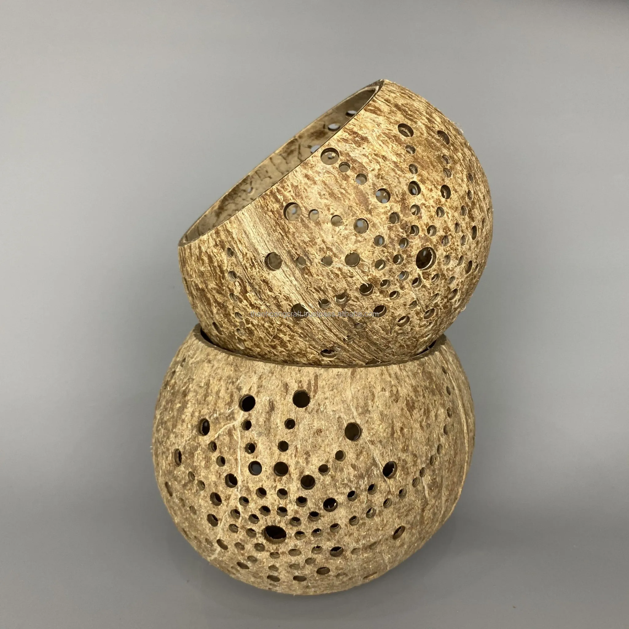 Подсвечник из кокосовой скорлупы подсвечник свадебное украшение