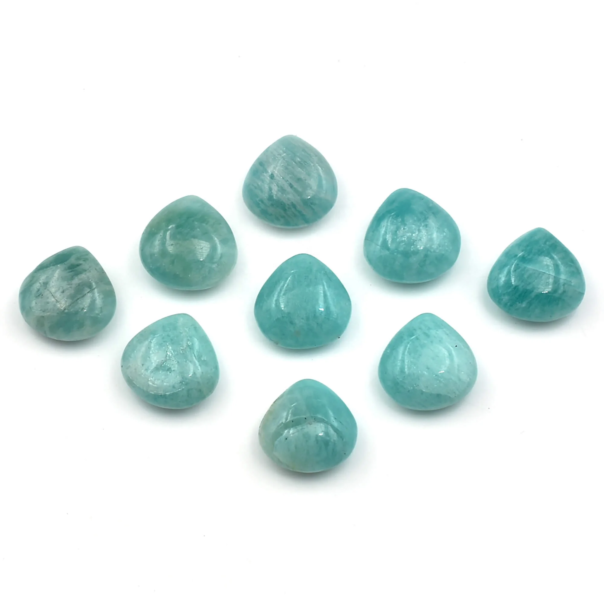 Amazonite heart shape plain polished smooth briolette beads beautiful hearts drill loose gemstone natural healing crystal beaded
