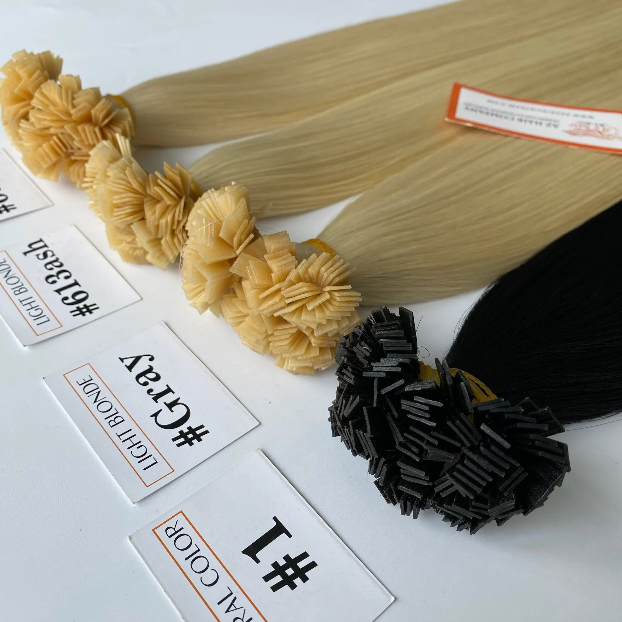 Product High Quality Super Double Drawn #1B Color Flat Tip 100% Human Hair Extensions Good Price By AZ Hair Company