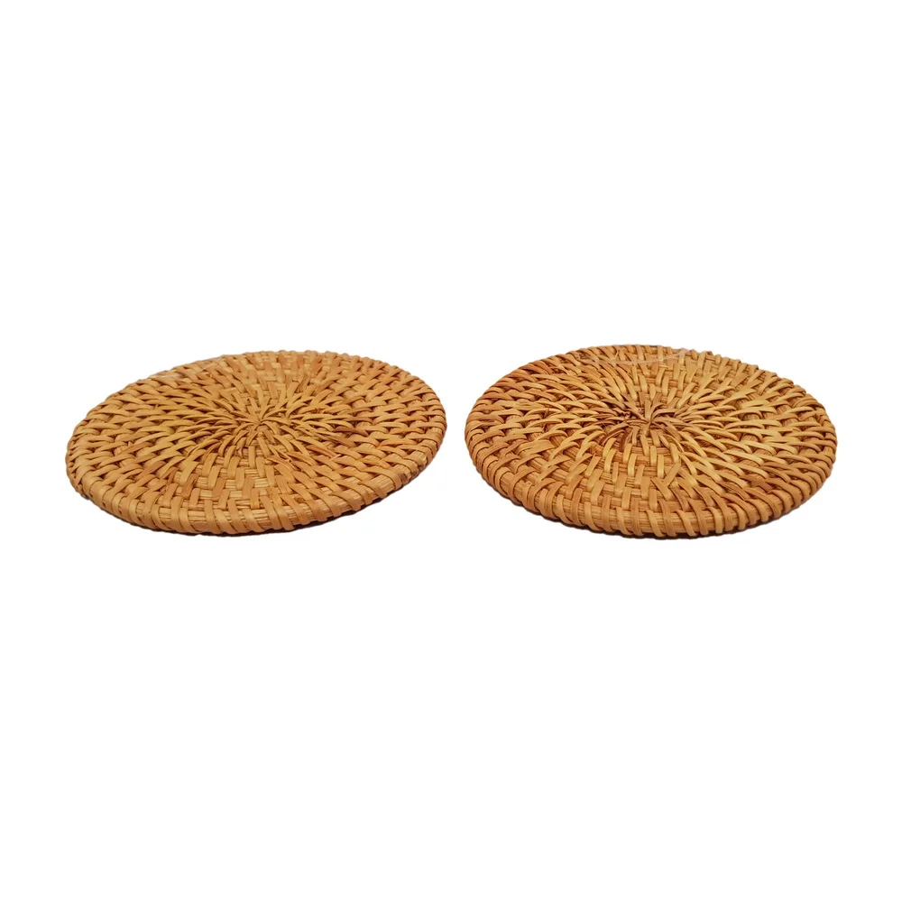 Multifunctional New Style Small Rattan Cup Coaster Pad Practical Storage Basket Home Kitchen Durable Vietnam Hapro Teacup Holder