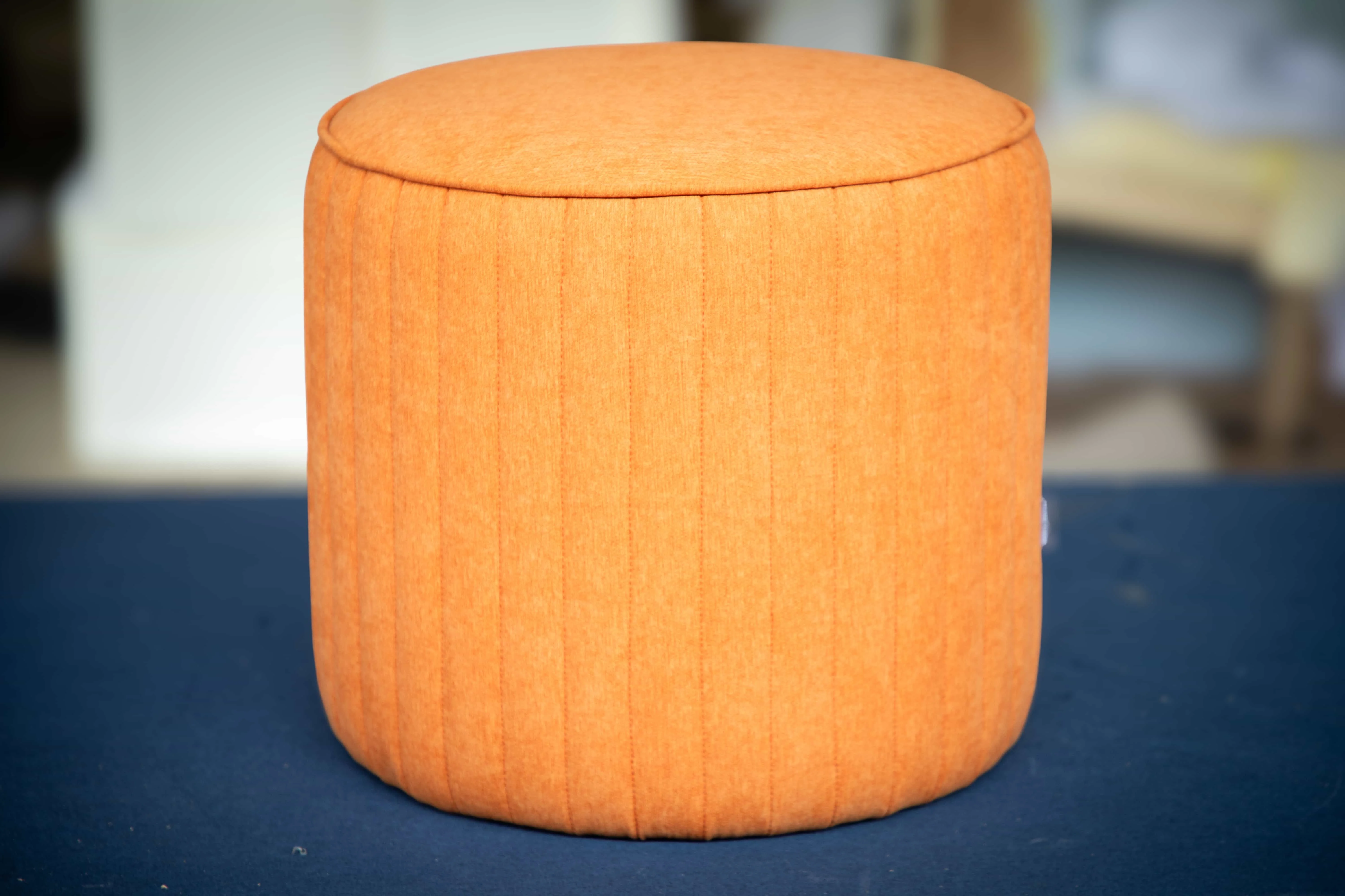 Ottoman Chair Fabric Cover Nylon Glide Interior Furniture Style Round Shape  Pouf Ottoman Verti Vietnam Export Standard