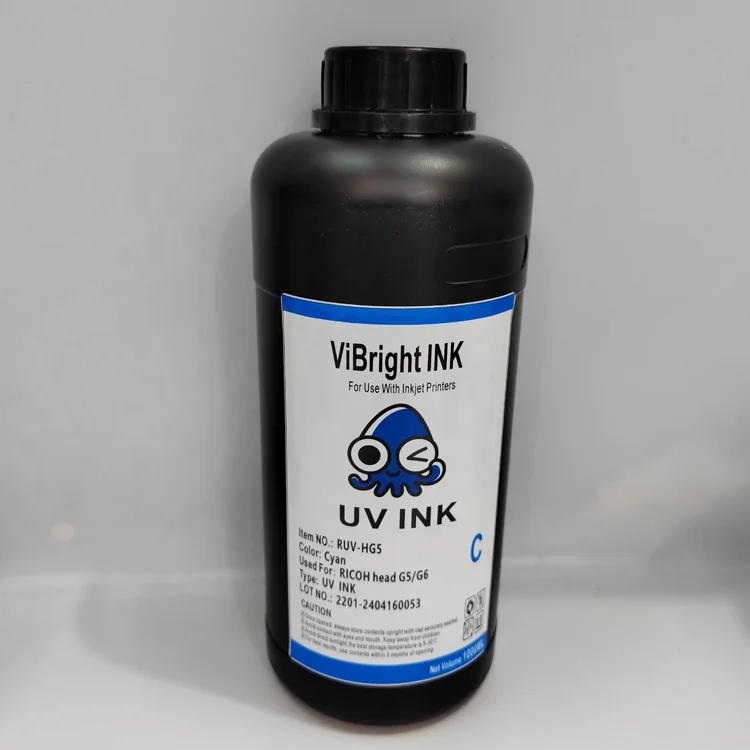 LED UV INK for RICOH printer head G5 G6 acrylic PC PS PVC PET KT board ABS metal glass inkjet  UV ink